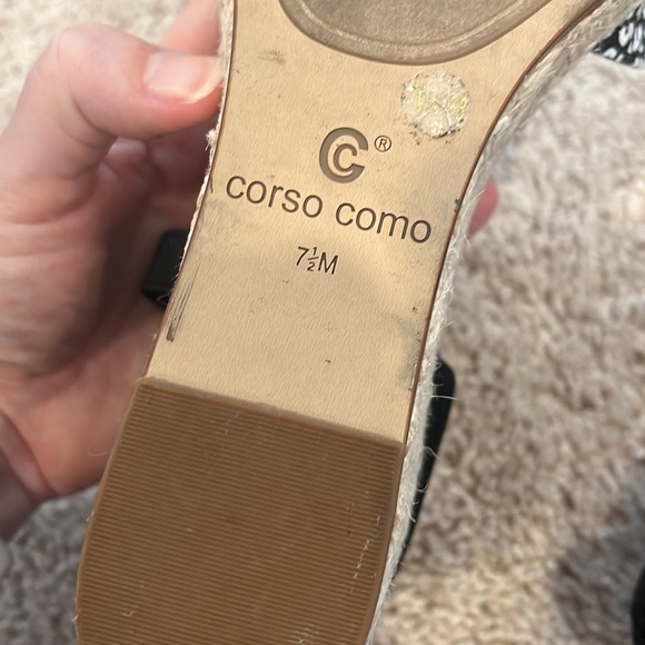 Corso Como Romley Leather Black Espadrilles Size 7.5 - Picture 6 of 7